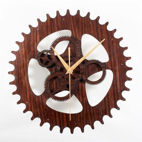 Horloge Steampunk Engrenage Bois | Horloge Mania