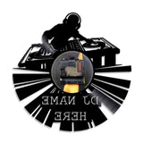 horloge en vinyle dj partie arriere avec moteur quartz