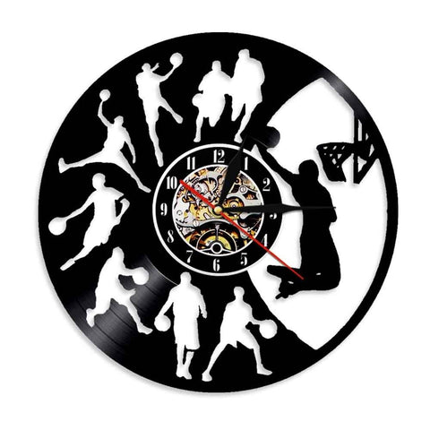 Horloge Vinyle Joueur de Basketball | Horloge Mania