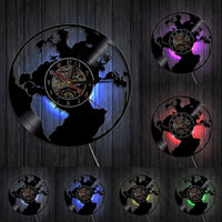 Horloge Vinyle </br>Continents