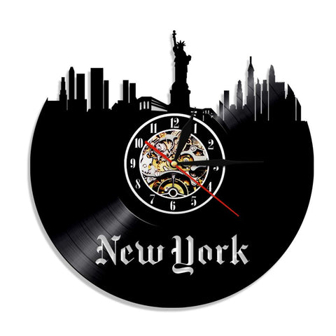 Horloge Vinyle Ville de New York | Horloge Mania