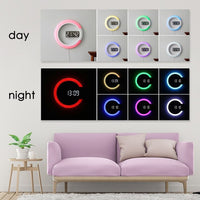 Horloge Design </br>Effet Led Blanc Colorée
