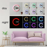 Horloge Design </br>Effet Led Blanc Colorée