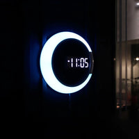 horloge_design_ murale_led_blanc_ effet_miroir_blanc