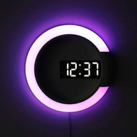 horloge_design_ murale_led_blanc_ effet_miroir