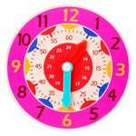 horloge montessori pour enfant rose
