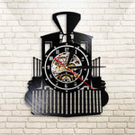 horloge murale train vynile noir express