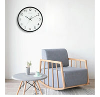 horloge murale lumineuse avec LED bleu au cadran blanc pour salon, chambre ou bureau