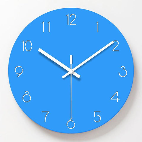 horloge murale bleu ciel 