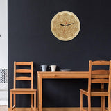 horloge murale en bois style bohème et chic de diamètre 30 cm pour décoration murale macramé cuisine