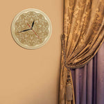 horloge murale en bois style bohème et chic de diamètre 30 cm pour décoration murale macramé salon 