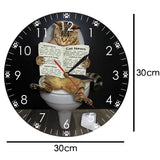 horloge_murale_chat_au_toilette_diametre_30cm