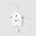 horloge murale coucou scandinave à quartz avec oiseau design de couleur blanche pour Forest suisse diametre 25 cm x 26 cm