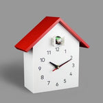 horloge murale coucou scandinave à quartz avec oiseau design de couleur rouge pour Forest suisse