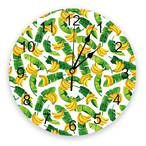 horloge murale cuisine avec banane fruit pour décoration intérieure