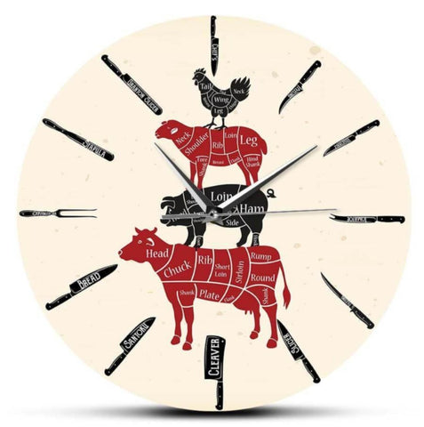 horloge murale de cuisine pour boucherie