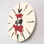horloge murale cuisine pour boucherie sans cadran avec diamètre 30 cm