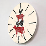 horloge murale cuisine pour boucherie sans cadran avec diamètre 30 cm
