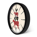 horloge murale de cuisine pour boucherie avec viande de boucher avec cadran noir