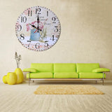 horloge murale de cuisine avec une tasse de café et des fleurs illustrant le home sweet home pour votre décoration intérieure au style vintage et rétro pour salon