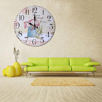 horloge murale de cuisine avec une tasse de café et des fleurs illustrant le home sweet home pour votre décoration intérieure au style vintage et rétro pour salon