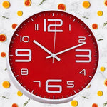 horloge murale cuisine de couleur rouge design et moderne à mouvement quartz