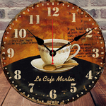 horloge murale de cuisine avec tasse de café antique vintage décorative