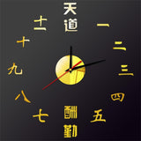 horloge_murale_design_ecriture_jaune