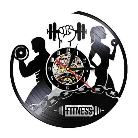 horloge murale design sport musculation et fitness en vinyle
