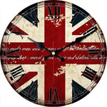 horloge murale drapeau anglais avec chiffres romains