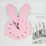 horloge murale lapin decorative de couleur rose