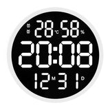 horloge murale numérique design avec cadran couleur blanc avec LED
