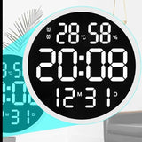 horloge murale numérique design au cadran blanc