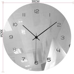 horloge murale originale avec effet miroir avec diamètre 30 cm