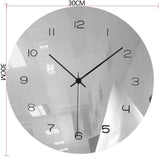 horloge murale originale avec effet miroir avec diamètre 30 cm