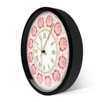 horloge murale style originale kitsch et kitch couleur rose vintage avec quartz pour décorative de cuisine avec cadran noir