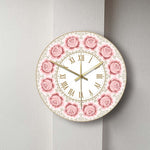 horloge murale style originale kitsch et kitch couleur rose vintage avec quartz pour décorative de cuisine