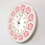 horloge murale style originale kitsch et kitch couleur rose vintage avec quartz pour décorative de cuisine et salon