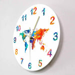 horloge murale originale voyage sans cadran carte du monde