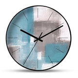 horloge murale scandinave peinture motif  couleur  vert et gris