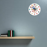 horloge murale originale peinture musicale colorée avec diamètre de 30 cm ronde au mur du salon