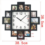 horloge murale avec cadres et photos design diametre 38 cm a quartz
