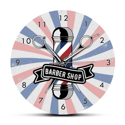 Horloge Originale <br>Pole de Salon de Coiffure