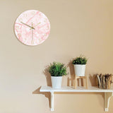 horloge murale style scandinave aesthetic nordique couleur rose avec mouvement à quartz pour décoration murale de diamètre 30 cm pour la chambre