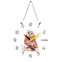 horloge murale scandinave chouette nordique et hibou avec corde