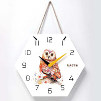 horloge murale scandinave chouette nordique et hibou avec corde