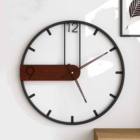 horloge murale style scandinave en métal couleur noir nordique et minimaliste pour votre décoration