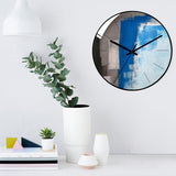 horloge murale scandinave peinture nordique de couleur bleu