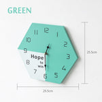 horloge murale scandinave pas cher et en bois couleur grise design pour votre décoration intérieure 25 cm ou 30 cm verte