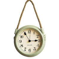 horloge murale scandinave suspendue avec cadran vert clair